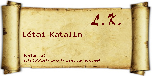 Létai Katalin névjegykártya